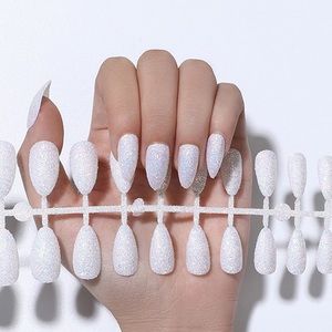 NWT white glitter nails